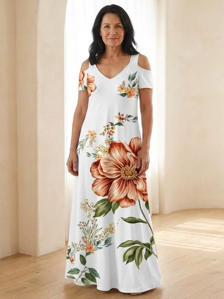 Calix | Floral Short Sleeve Maxi Dress