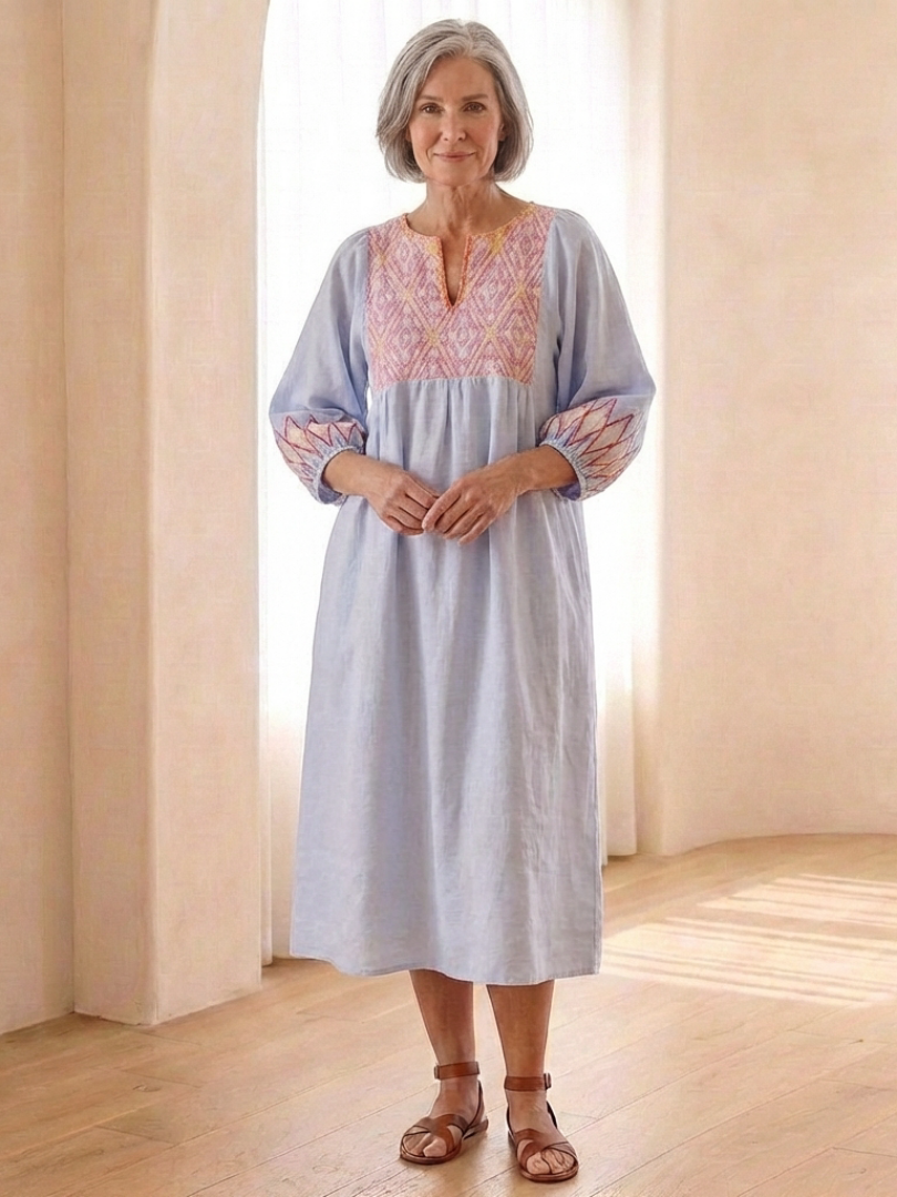 Solen | Embroidered Midi Dress