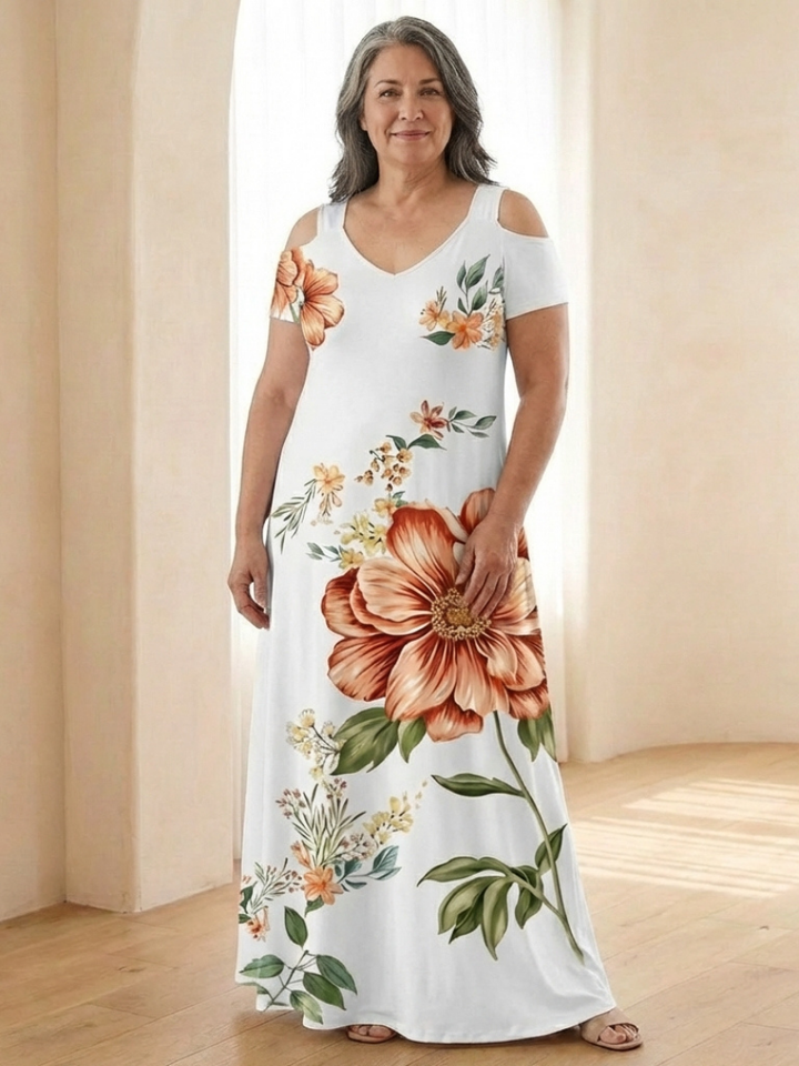 Calix | Floral Short Sleeve Maxi Dress