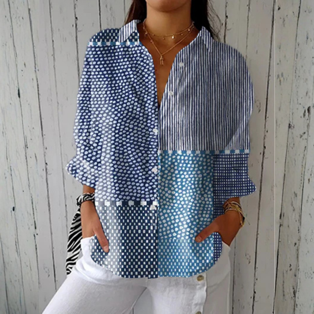 Holly blouse - Ocean Patchwork