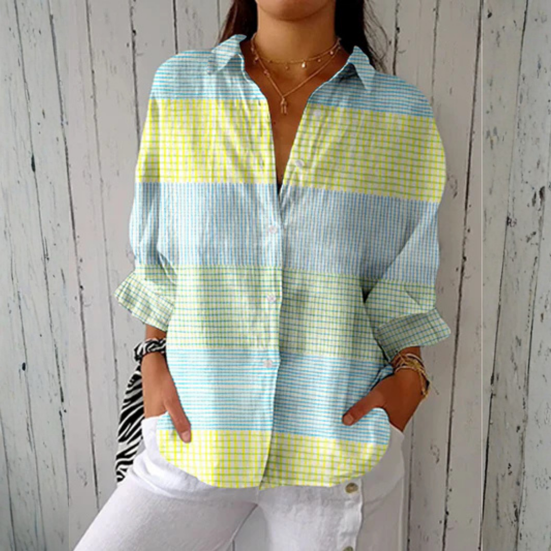 Holly blouse - Pastel Grid