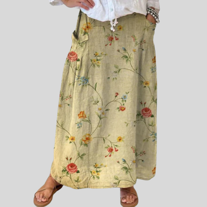 Robyn | Elastic Waistband Retro  Pocket Skirt
