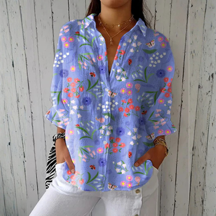 Holly blouse - Periwinkle Meadow