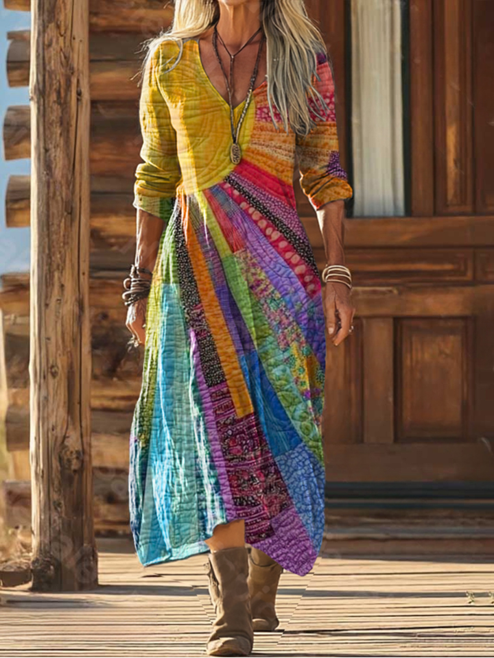 Leanne | Printed Bohemian Maxi Dress