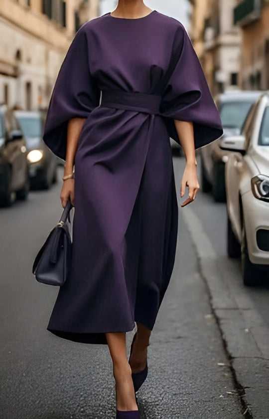 Lindsey | Minimalist Belted Luxe Dress