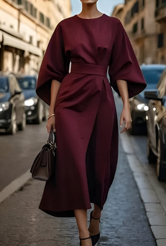Lindsey | Minimalist Belted Luxe Dress