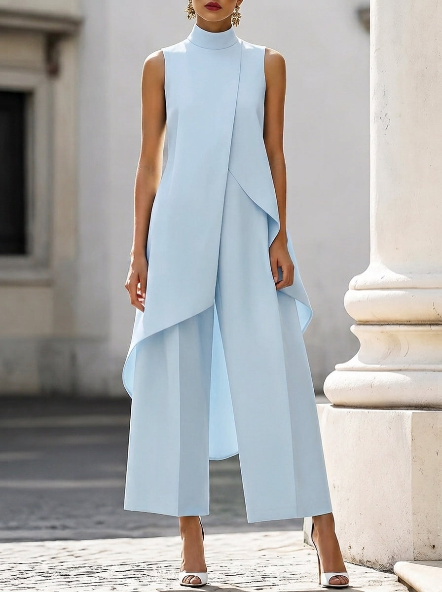Martina | Draped Top & Wide-Leg Pants Set