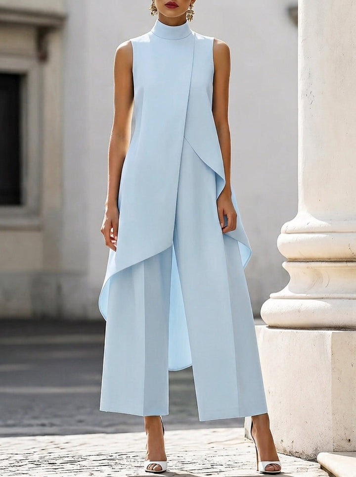 Martina | Draped Top & Wide-Leg Pants Set