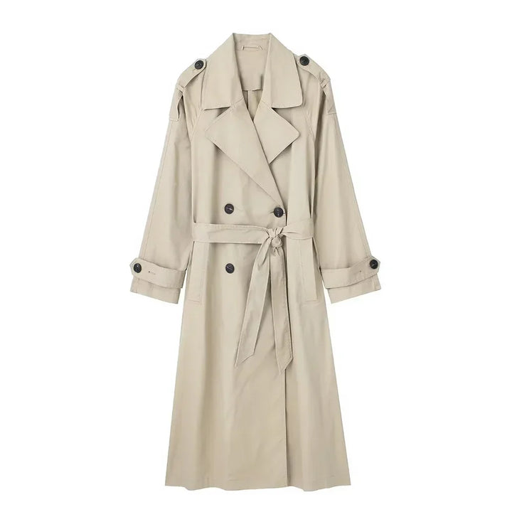 Black Trench Coat Women – Chic Double Breasted Design for Stylish Layering
