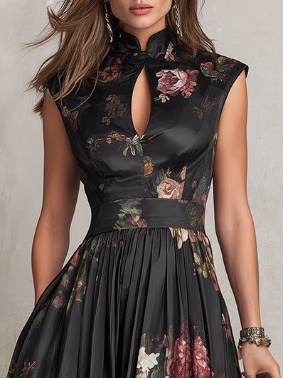 Mia | Keyhole Pleated Midi Dress