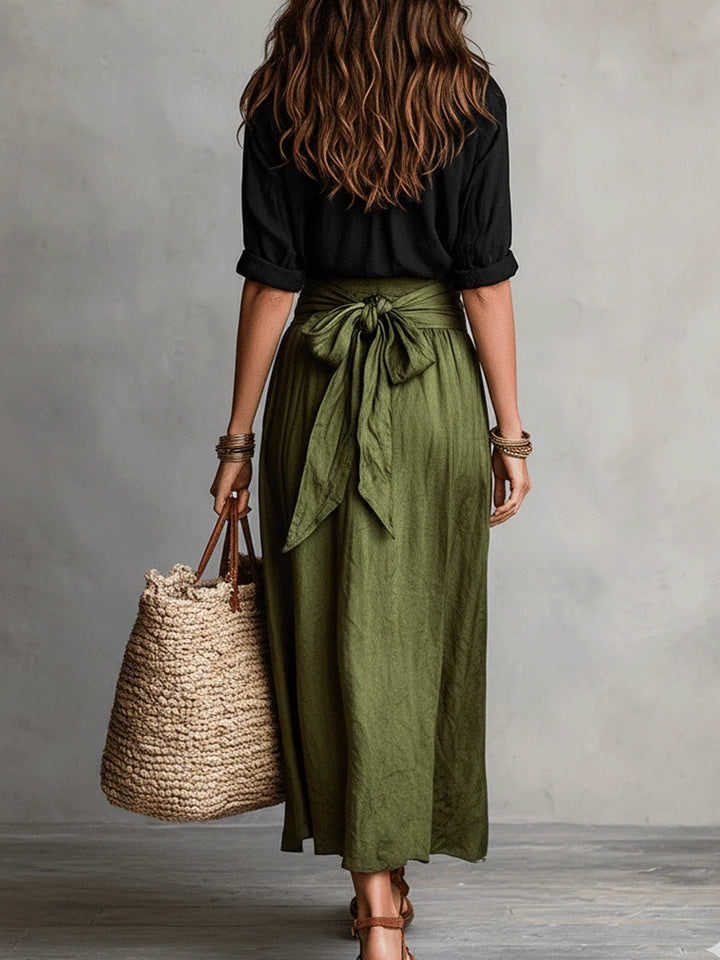 River | Two-Piece Shirt & Midi Skirt Set