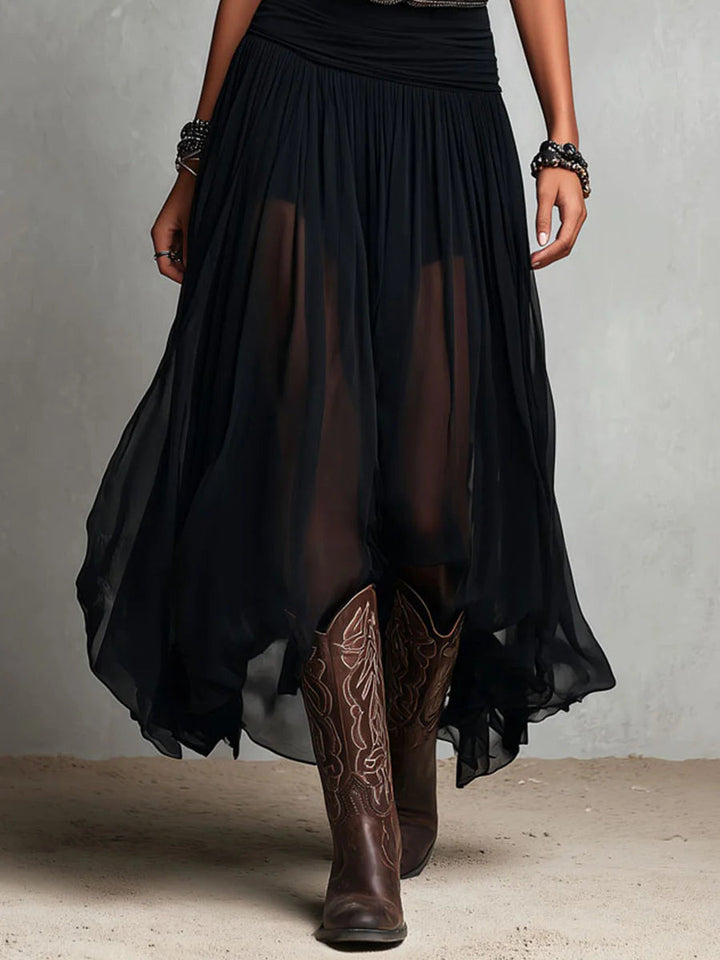 Black Belted Maxi Dress