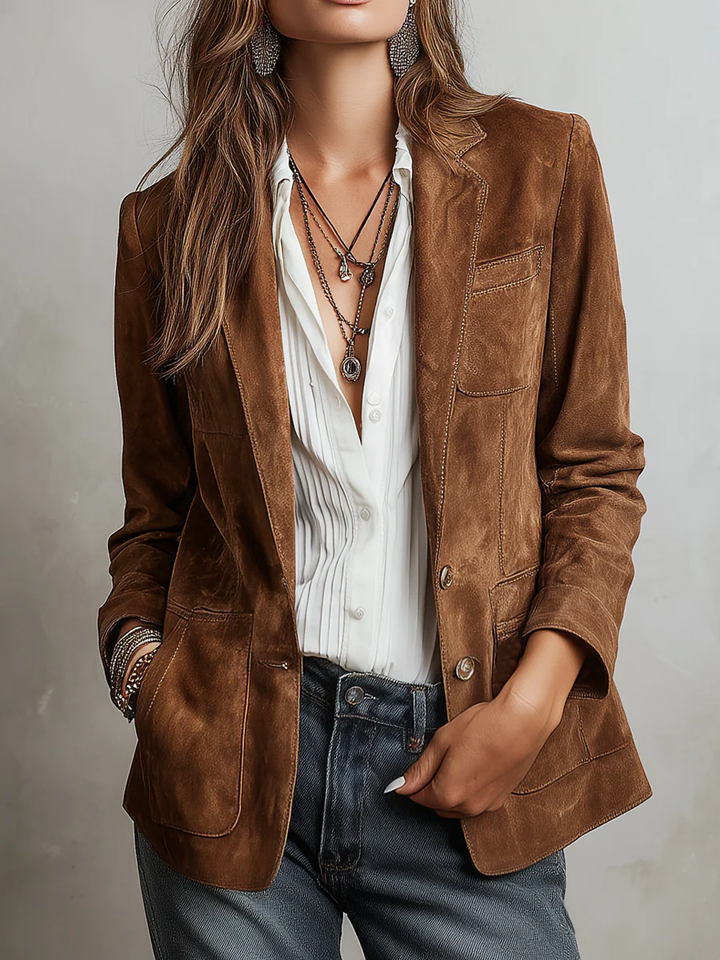 Vintage Brown Contrast Stitch Jacket