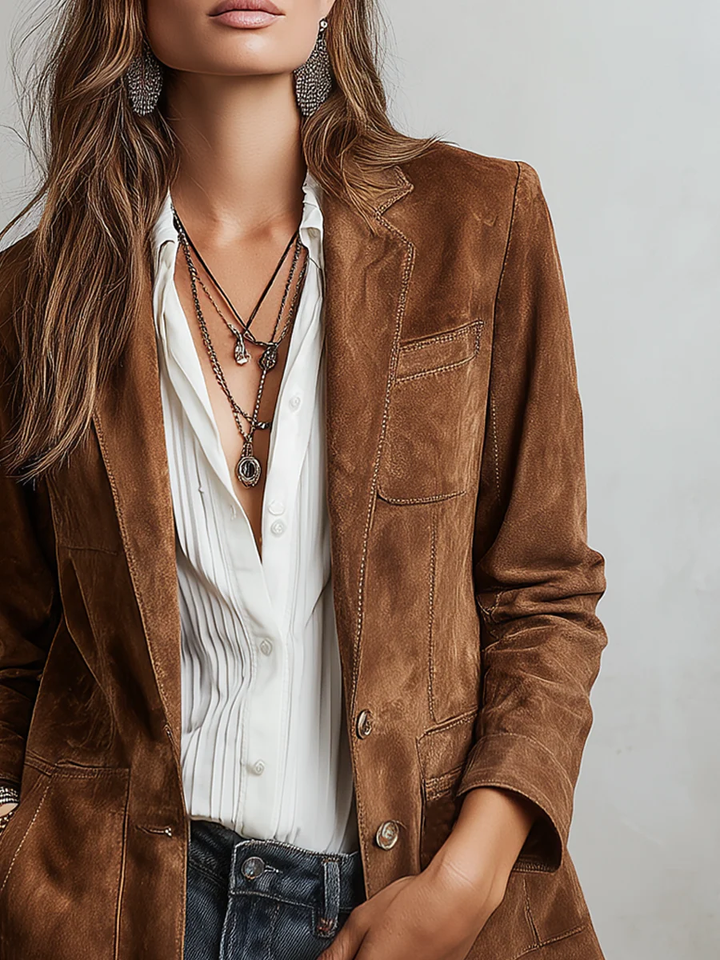 Vintage Brown Contrast Stitch Jacket