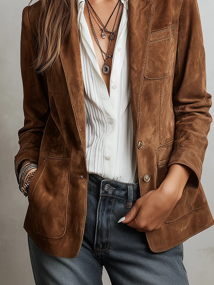 Vintage Brown Contrast Stitch Jacket