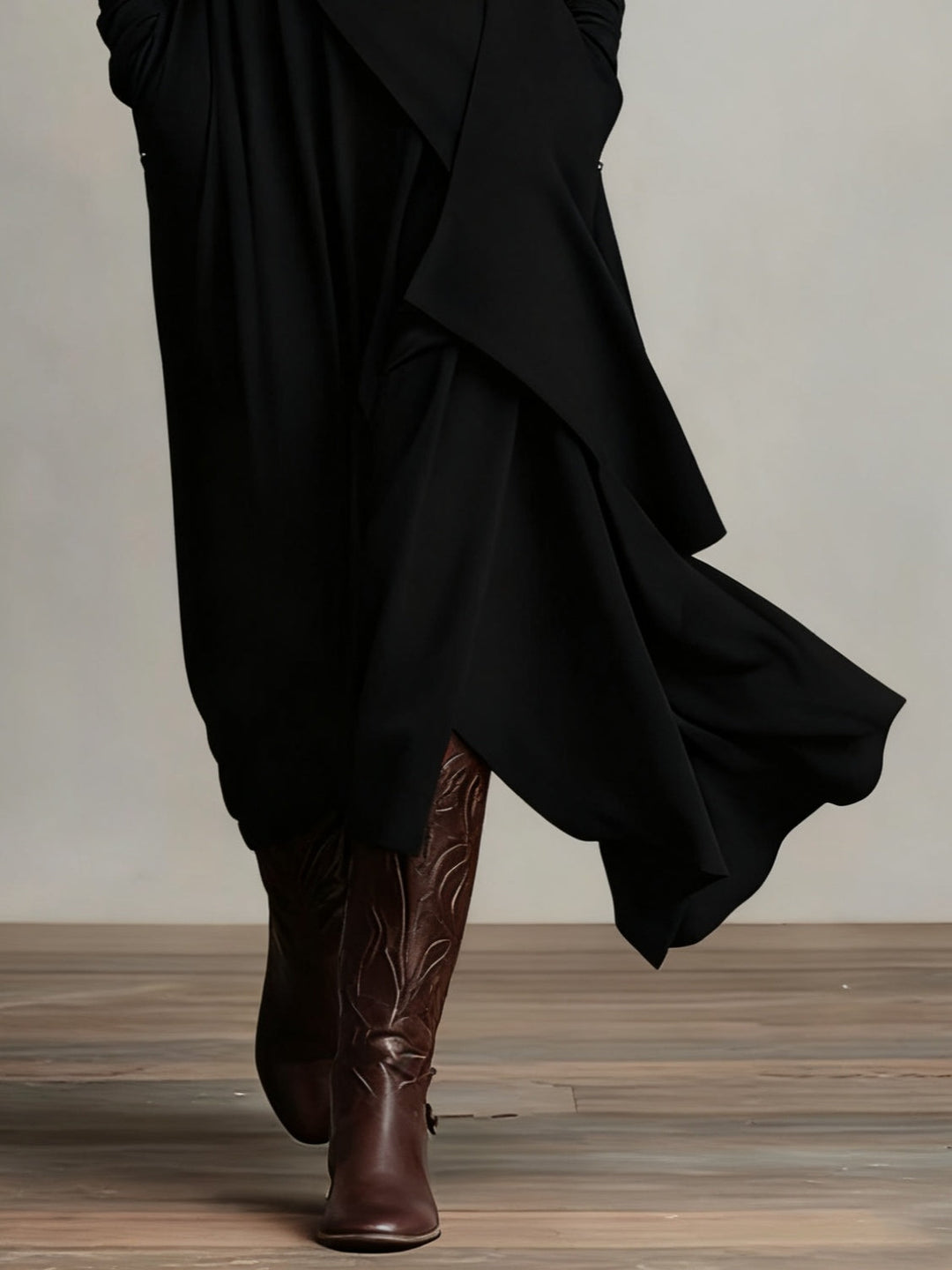 Arielle™ | Vintage Asymmetrical Turtleneck Dress