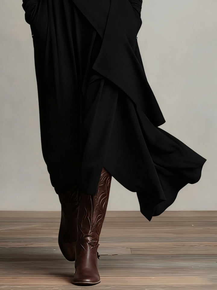 Arielle™ | Vintage Asymmetrical Turtleneck Dress