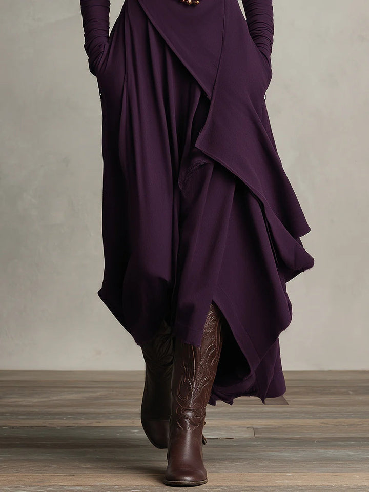 Arielle™ | Vintage Asymmetrical Turtleneck Dress