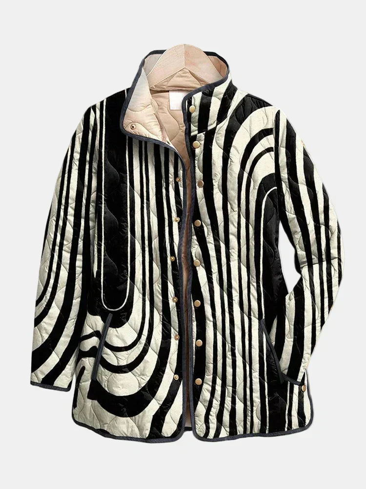 Soraya | Casual Abstract Geometric Quilted Jacket