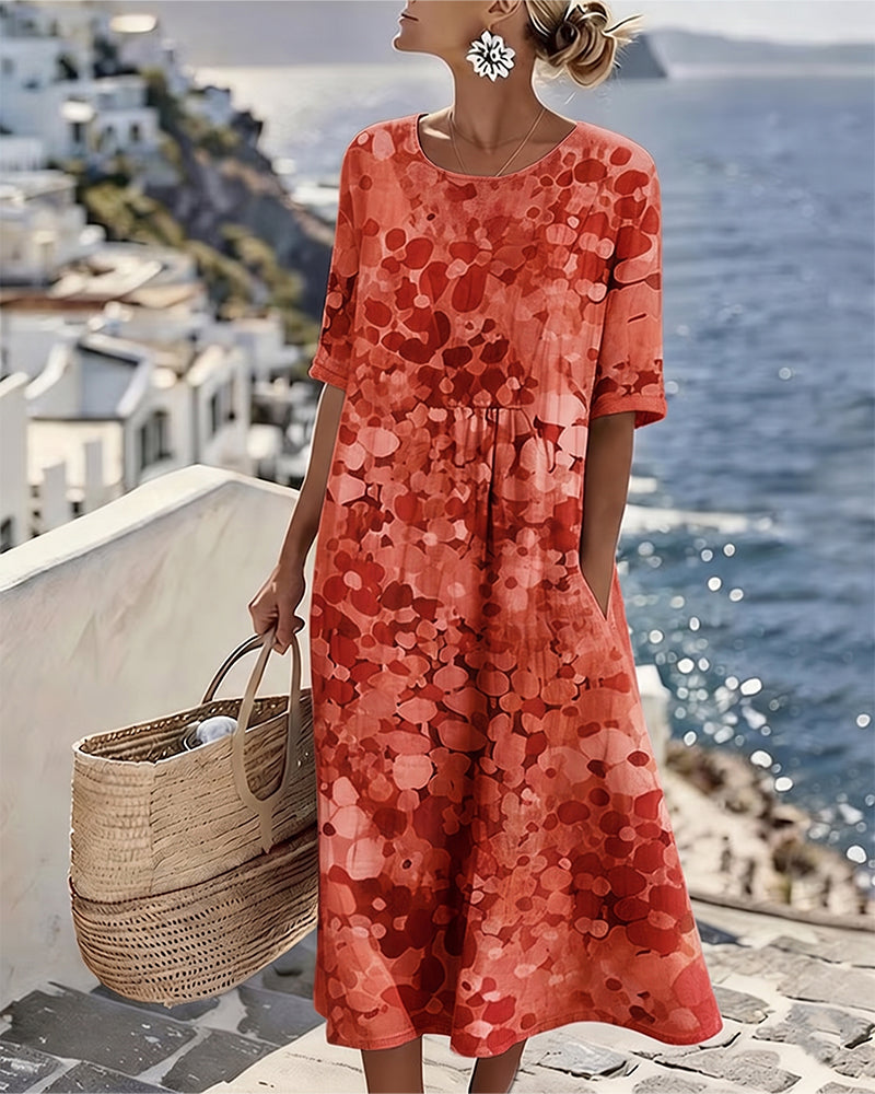 Elena™ | Elegant Floral Summer Midi Dress