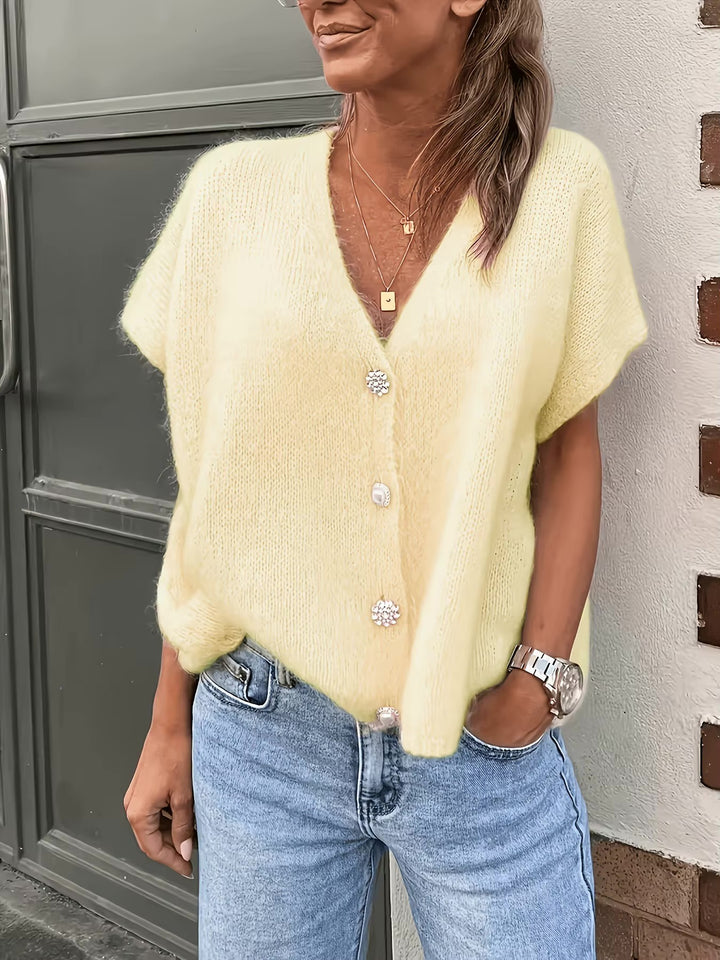 Anahera | Plush Knit Vest - Yellow