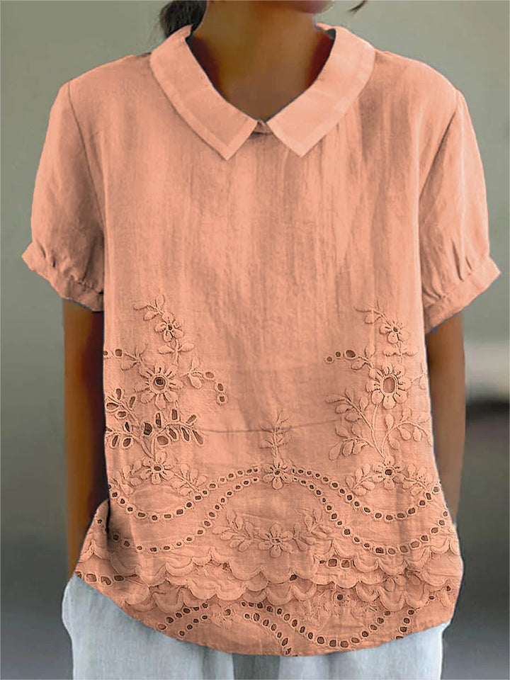 Lillian | Floral Embroidered Summer Shirt