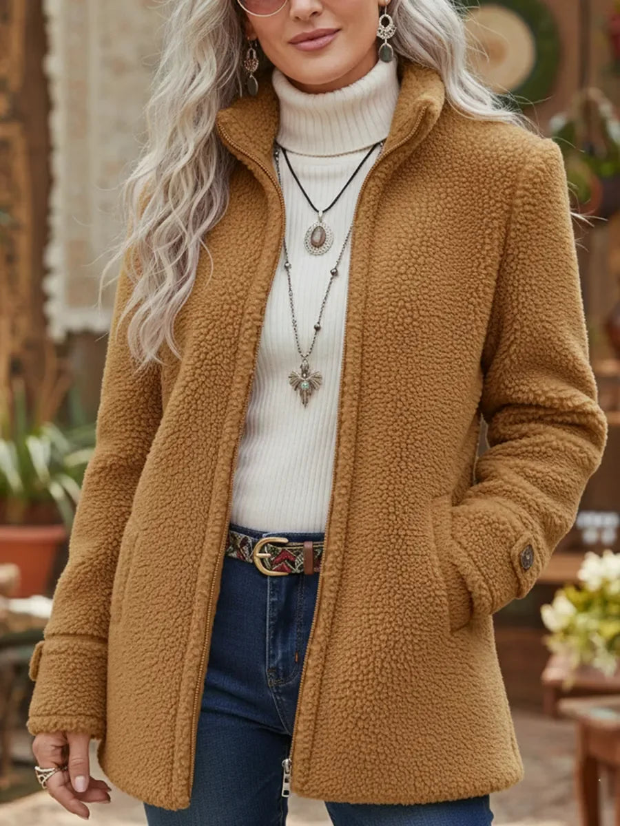 Carissa | Cozy Full-Zip Stand Collar Jacket