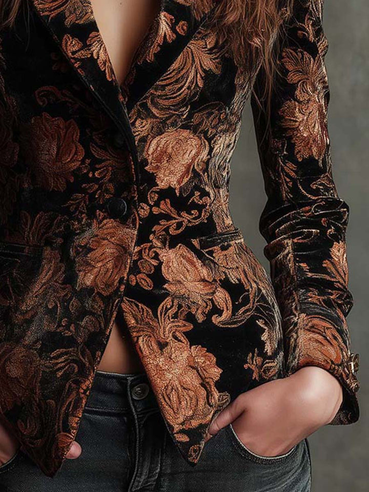 Bronze Floral Tailored Blazer