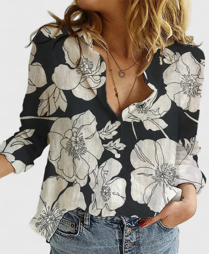 Harper | Women's Button Down Shirt with Lapel Collar