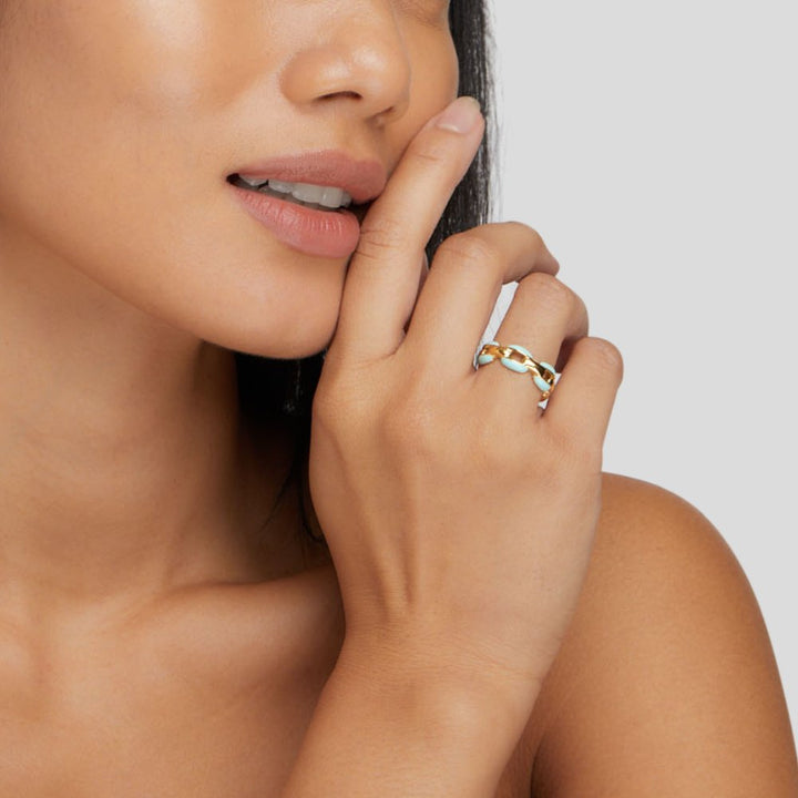 Reya | Blue Cog Ring