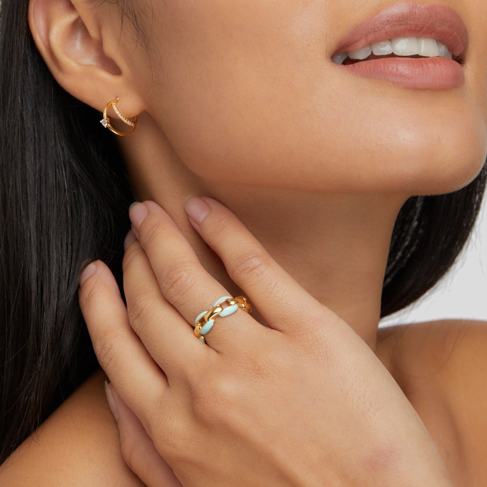 Reya | Blue Cog Ring