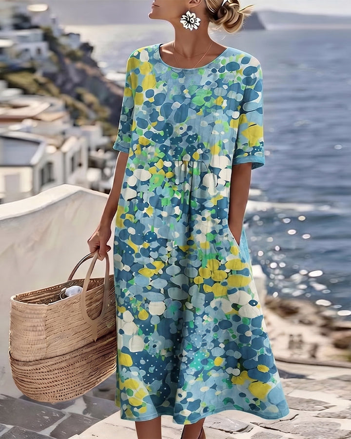 Elena™ | Elegant Floral Summer Midi Dress