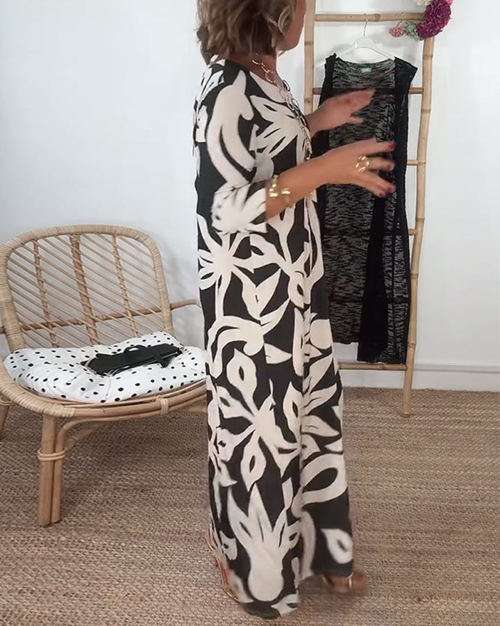 Isabella | Abstract Print Maxi Dress