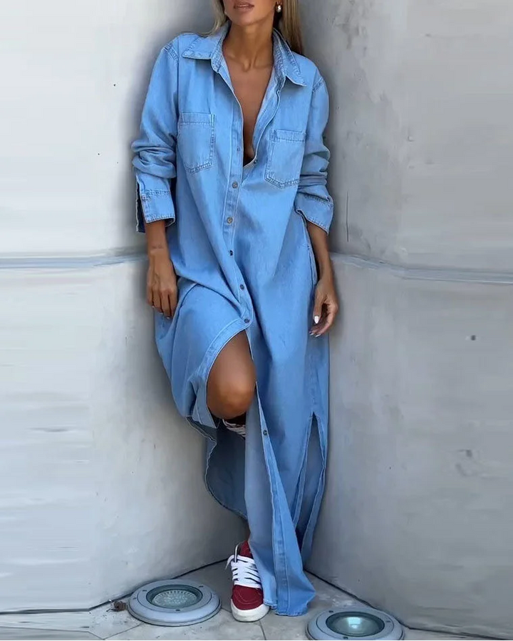 Hannah | Button Down Denim Dress