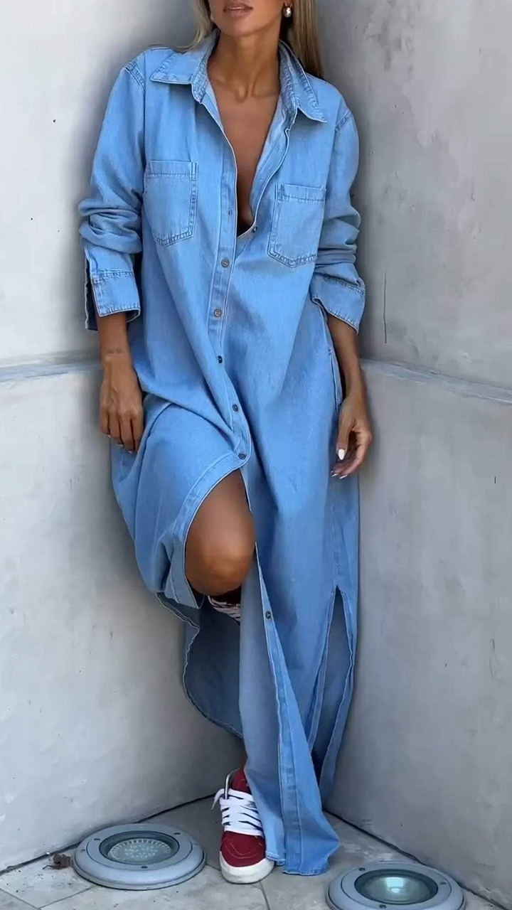 Hannah | Button Down Denim Dress