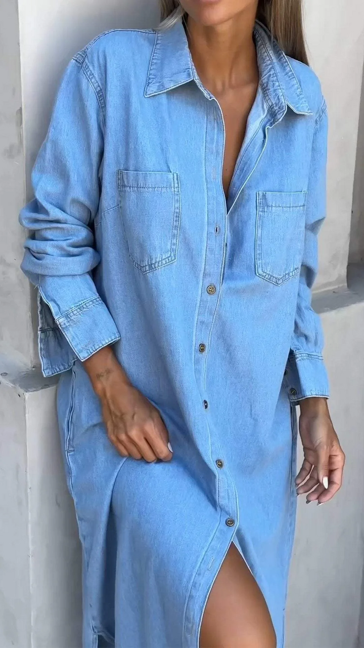 Hannah | Button Down Denim Dress