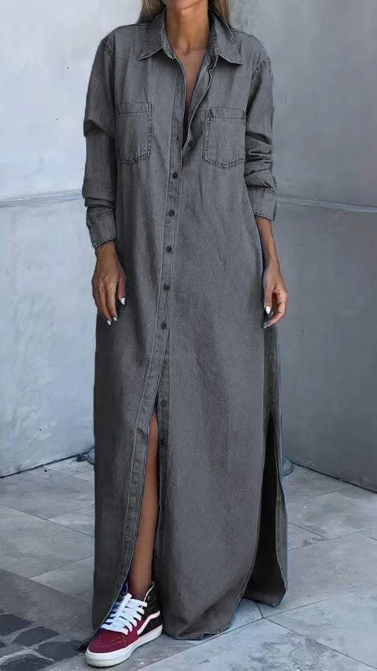 Hannah | Button Down Denim Dress