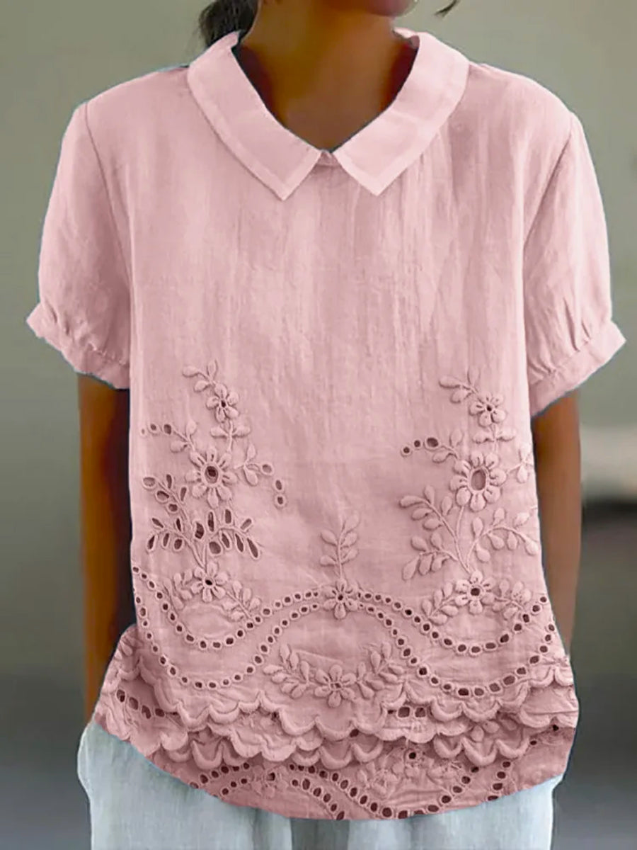 Lillian | Floral Embroidered Summer Shirt