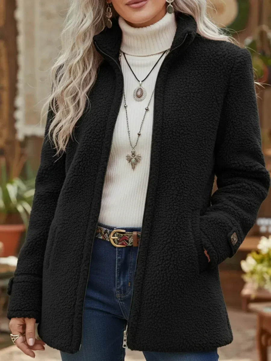 Carissa | Cozy Full-Zip Stand Collar Jacket