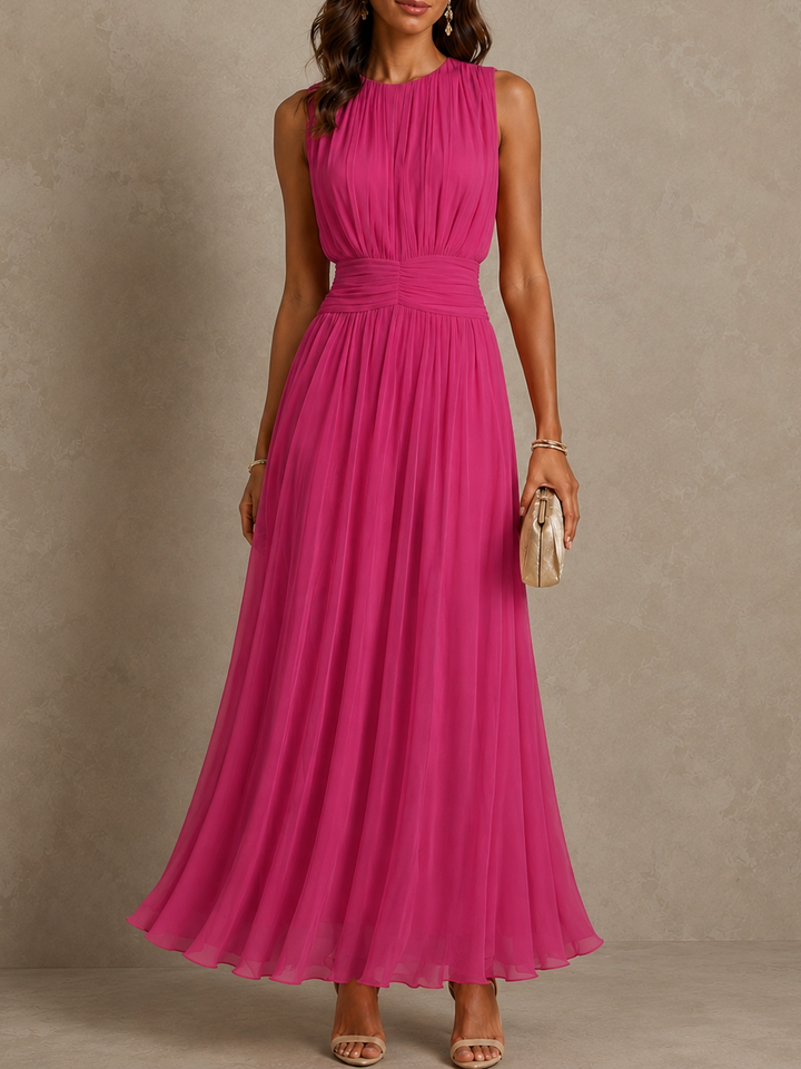 Roxanne™ | Ruched Waist Sleeveless Maxi Dress