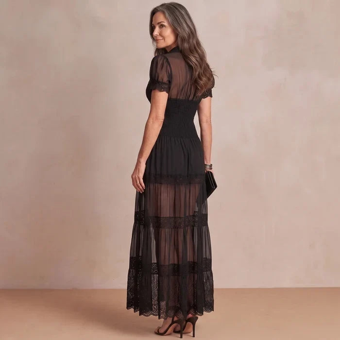 Sophia | Sheer Openwork Maxi