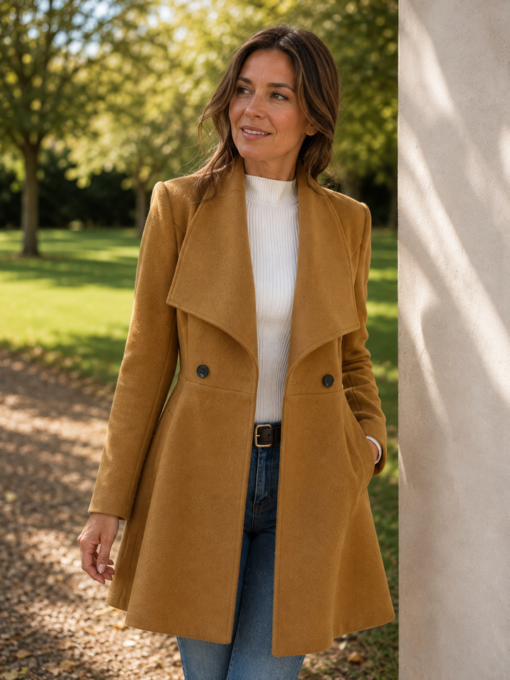 Slim-Fit Wool Coat – Chic Transitional Outerwear for Office and Casual Wear