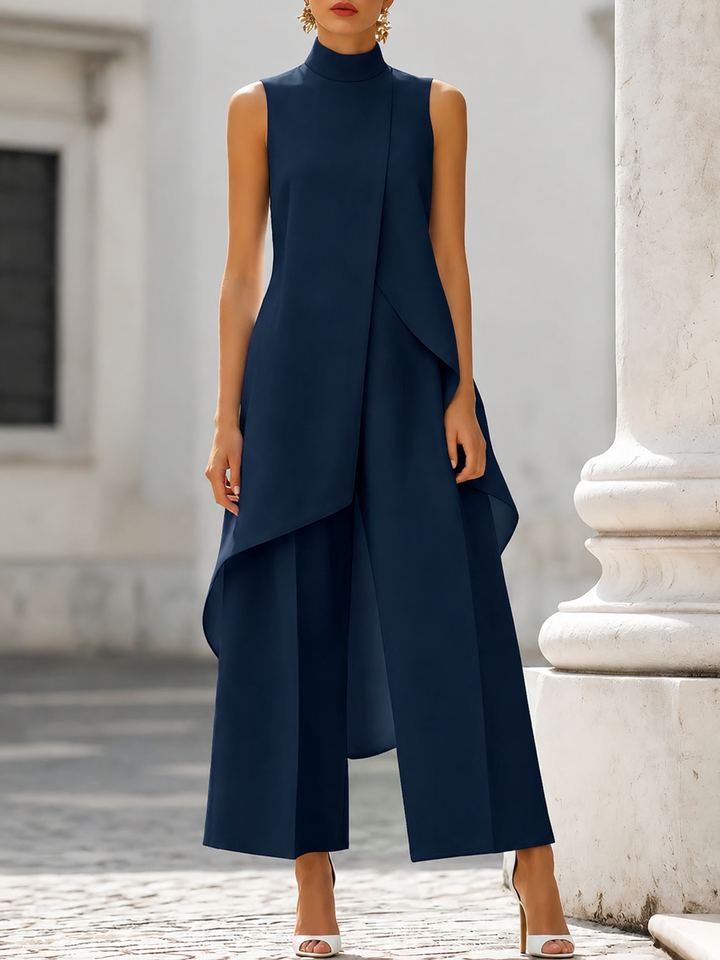 Martina | Draped Top & Wide-Leg Pants Set