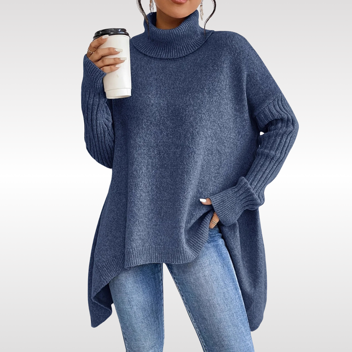 Lena Elegant Turtleneck Sweater - Blue