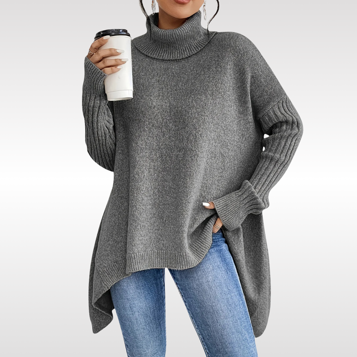 Lena Elegant Turtleneck Sweater - Grey