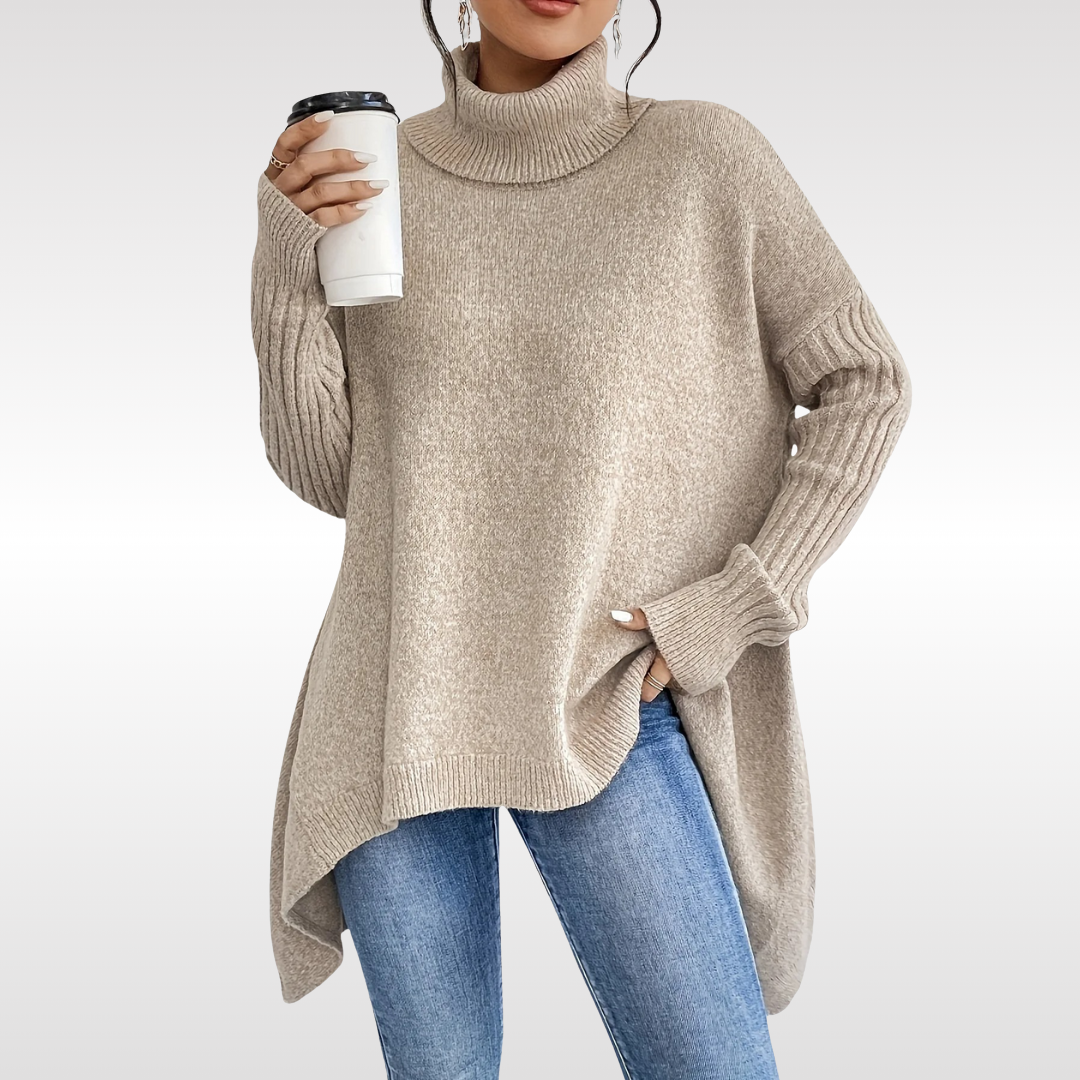 Lena Elegant Turtleneck Sweater - Apricot