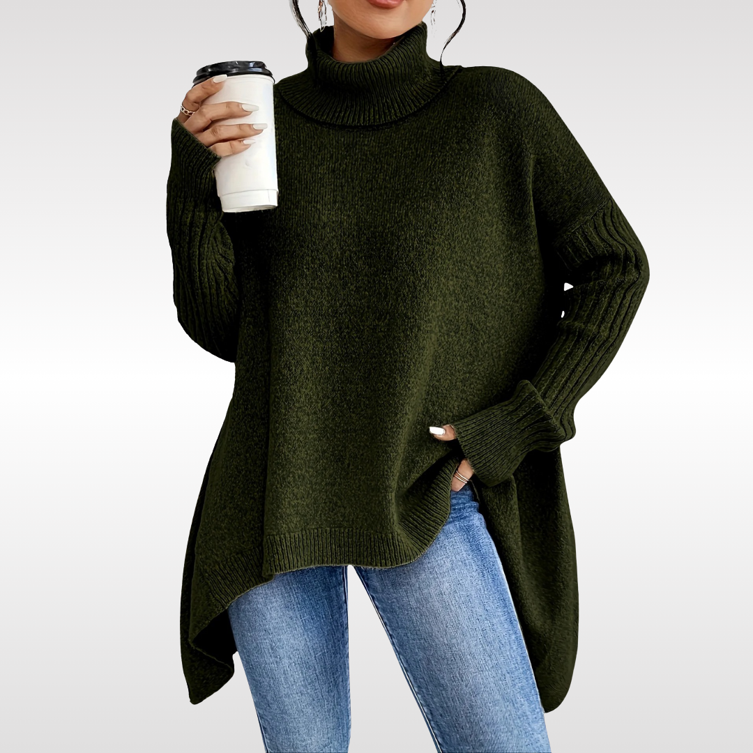 Lena Elegant Turtleneck Sweater - Dark Green