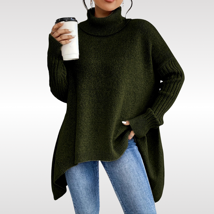 Lena Elegant Turtleneck Sweater - Dark Green