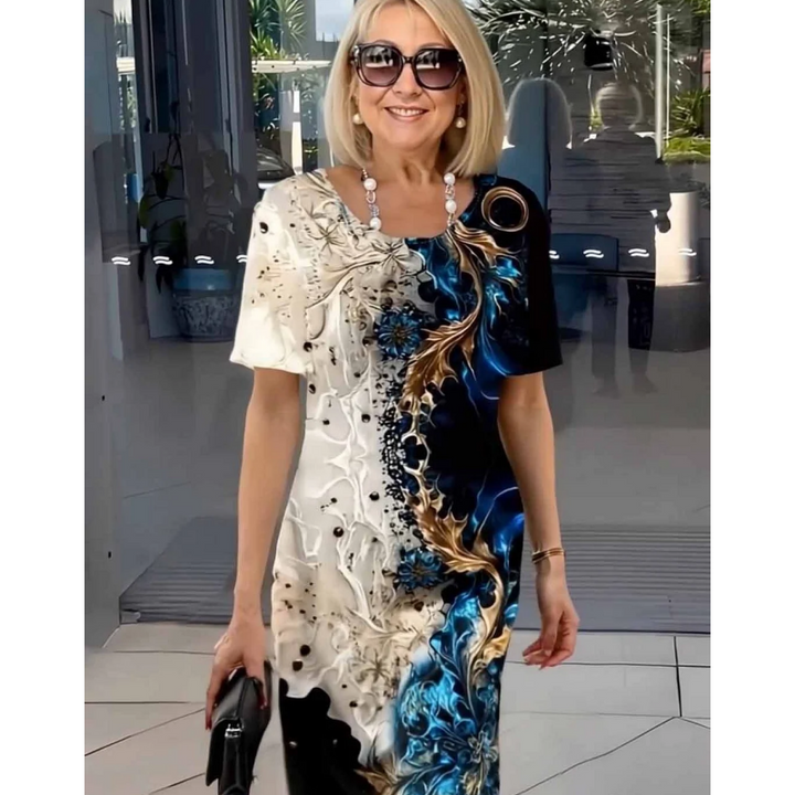 Lucy | Elegant Print Midi Dress