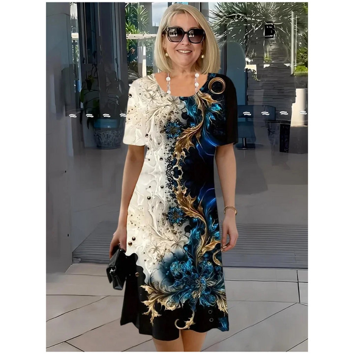 Lucy | Elegant Print Midi Dress
